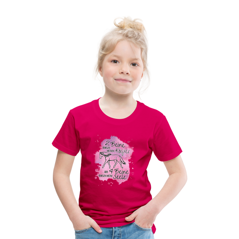 "4 Beine bewegen meine Seele" Aquarell-Stil - Kinder T-Shirt - dunkles Pink