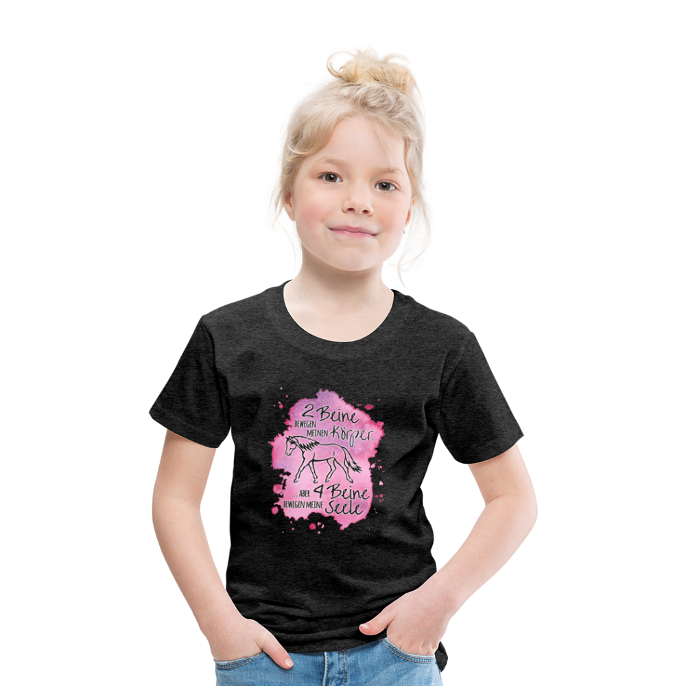 "4 Beine bewegen meine Seele" Aquarell-Stil - Kinder T-Shirt - Anthrazit