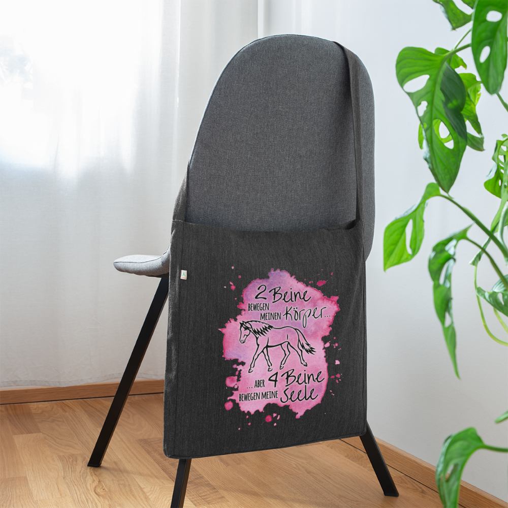 "4 Beine bewegen meine Seele" Aquarell-Stil - Schultertasche - Schwarz meliert