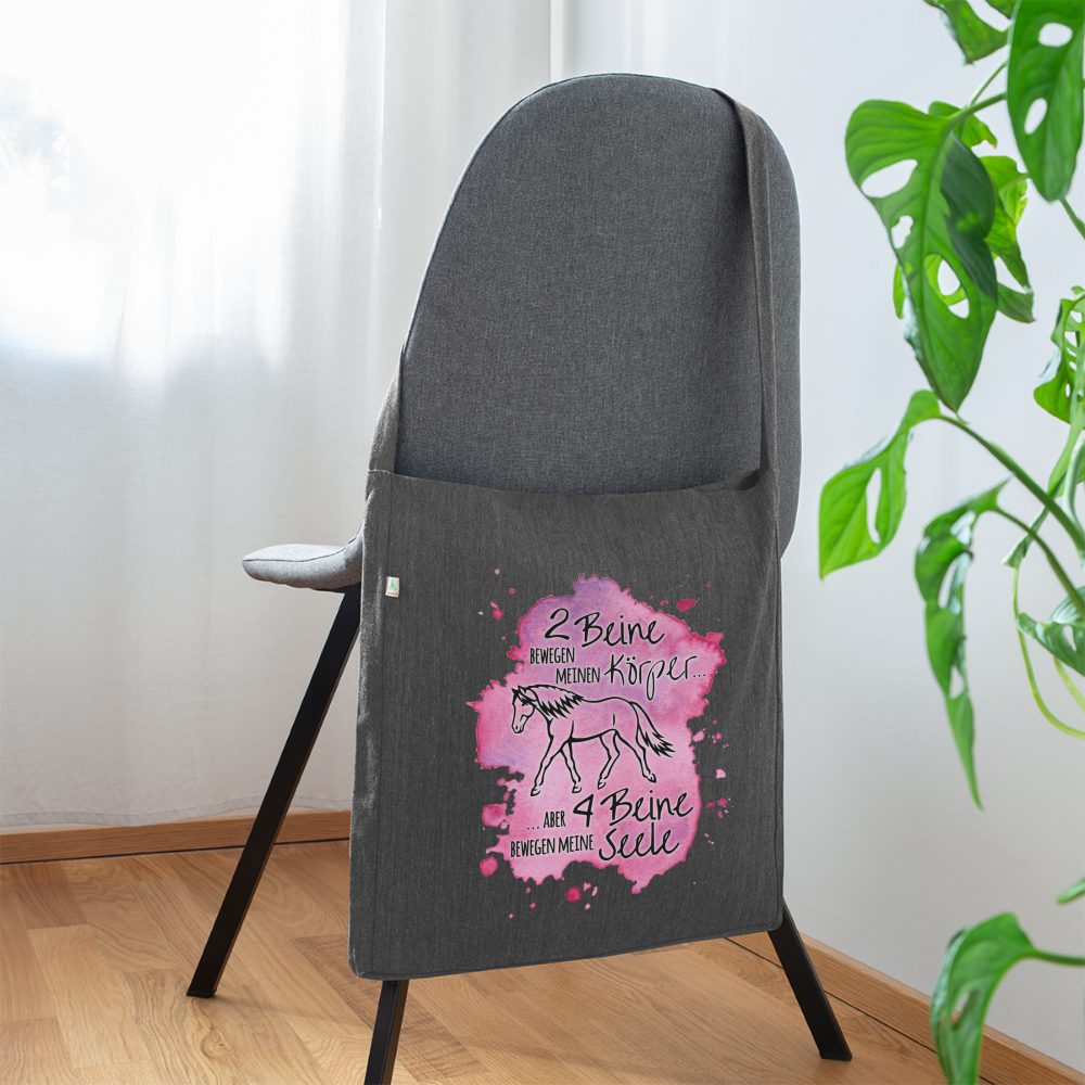 "4 Beine bewegen meine Seele" Aquarell-Stil - Schultertasche - Dunkelgrau meliert