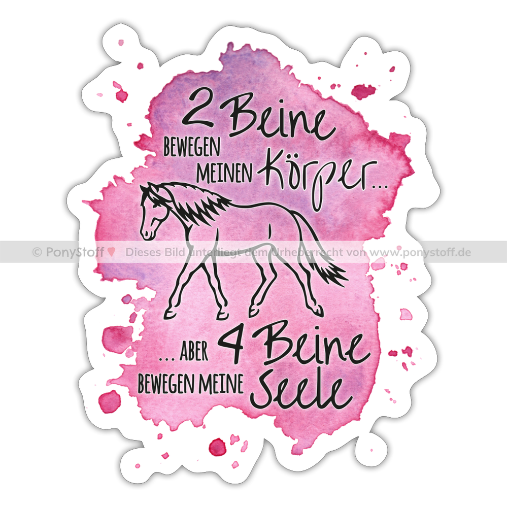 "4 Beine bewegen meine Seele" Aquarell-Stil - Sticker - Mattweiß
