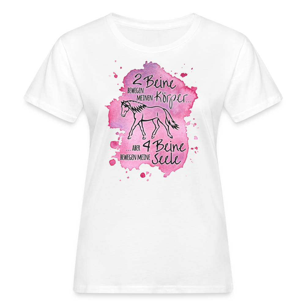 "4 Beine bewegen meine Seele" Aquarell-Stil - Frauen Bio-T-Shirt - weiß