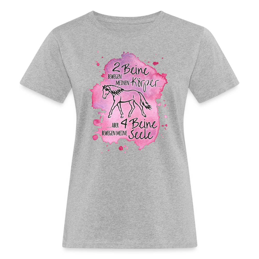"4 Beine bewegen meine Seele" Aquarell-Stil - Frauen Bio-T-Shirt - Grau meliert