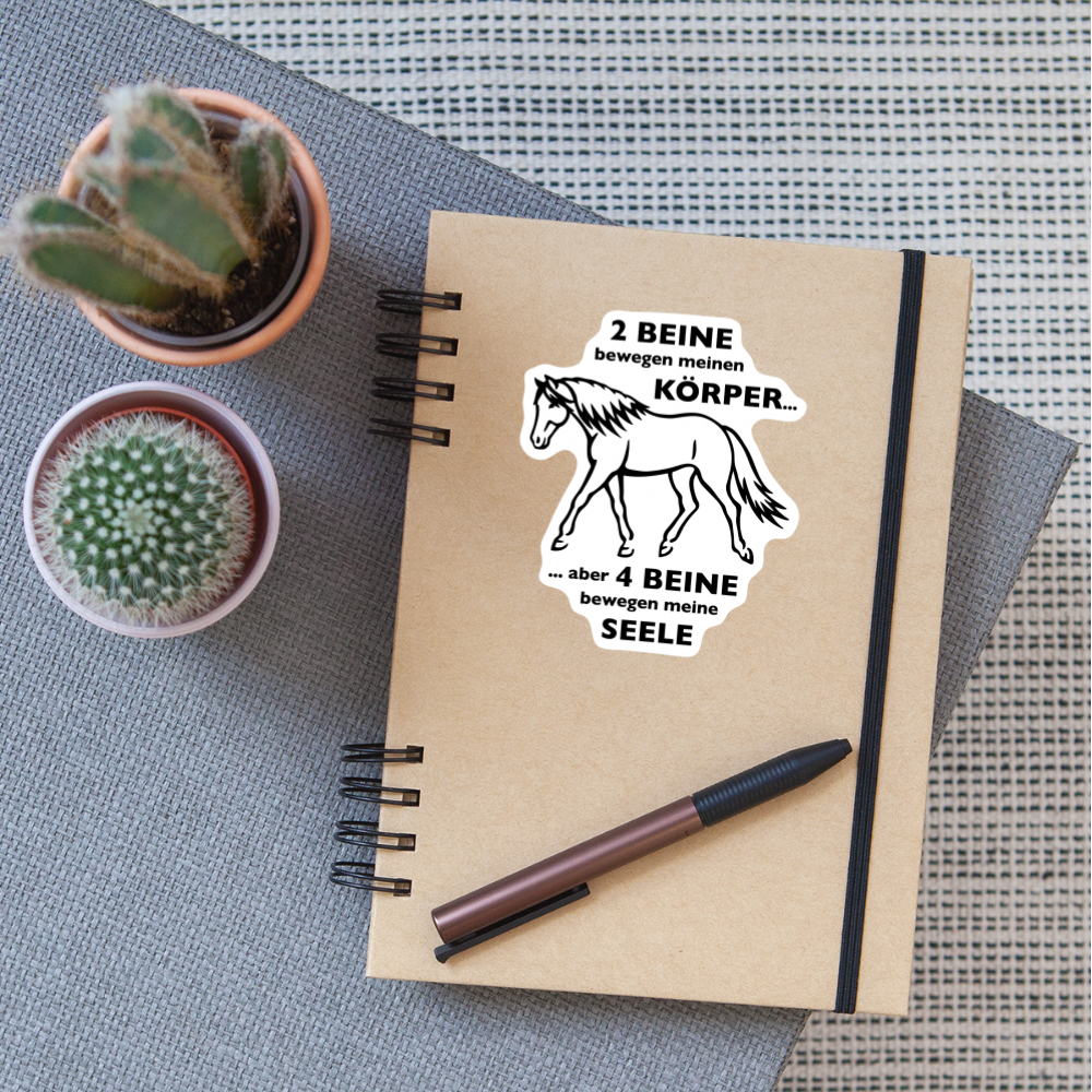 "4 Beine bewegen meine Seele" Grafik-Stil - Sticker - Mattweiß