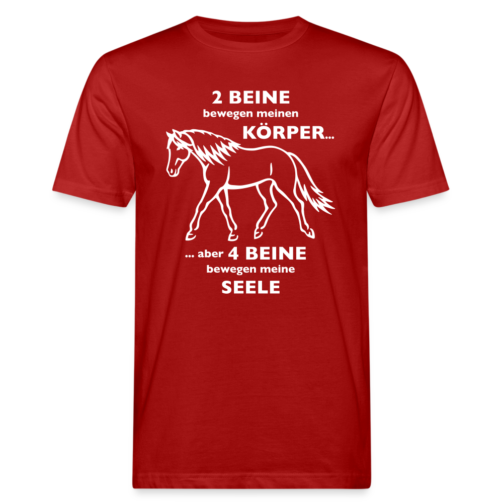 "4 Beine bewegen meine Seele" Grafik-Stil - Männer Bio-T-Shirt - Dunkelrot