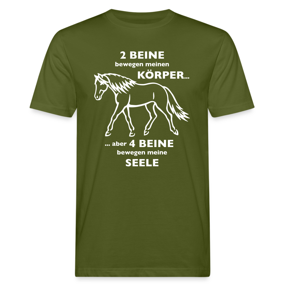 "4 Beine bewegen meine Seele" Grafik-Stil - Männer Bio-T-Shirt - Moosgrün