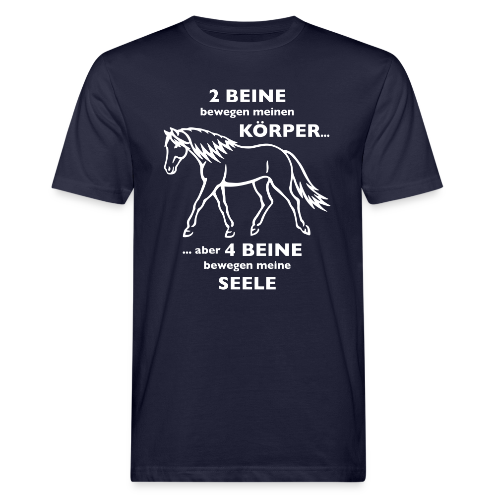 "4 Beine bewegen meine Seele" Grafik-Stil - Männer Bio-T-Shirt - Navy