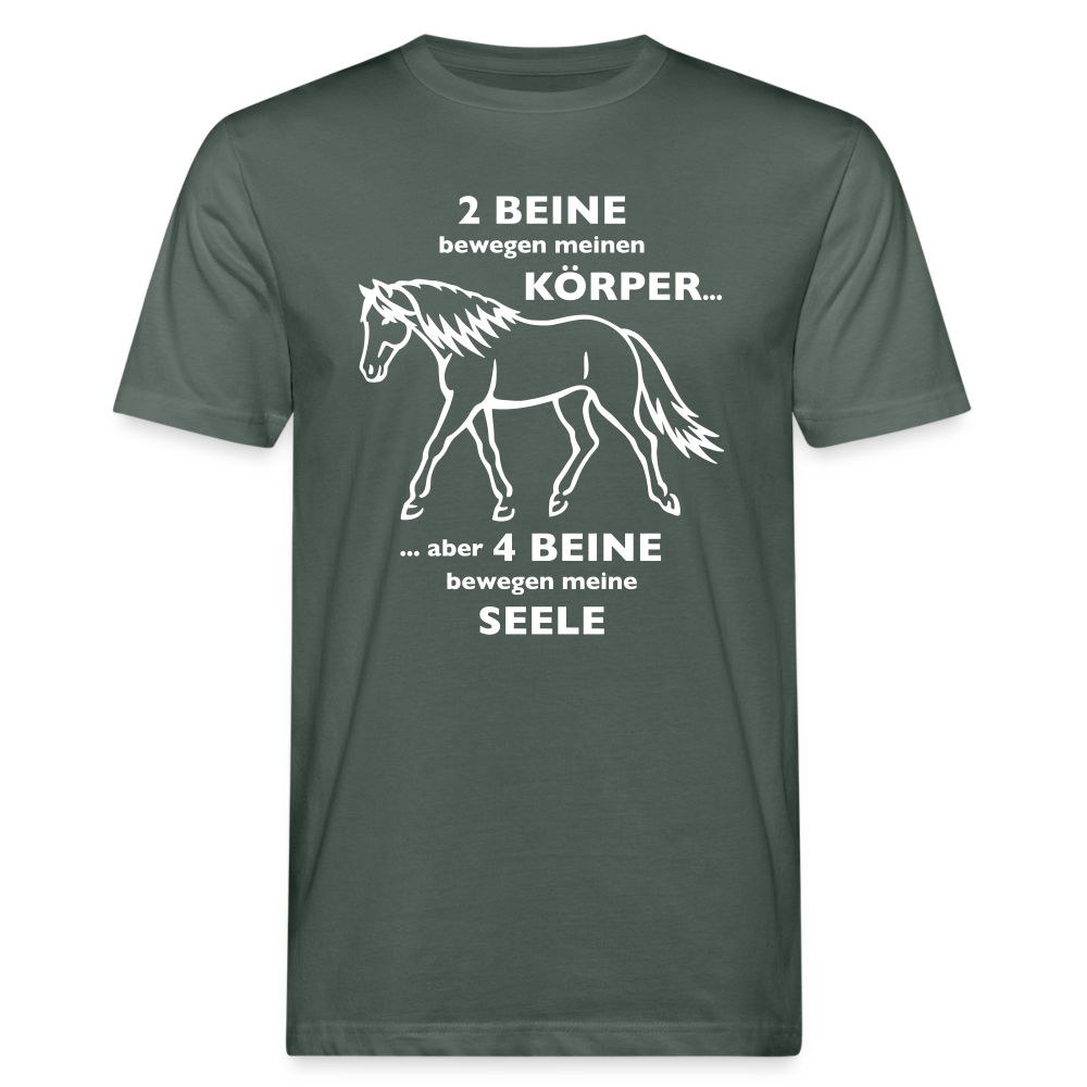 "4 Beine bewegen meine Seele" Grafik-Stil - Männer Bio-T-Shirt - Graugrün