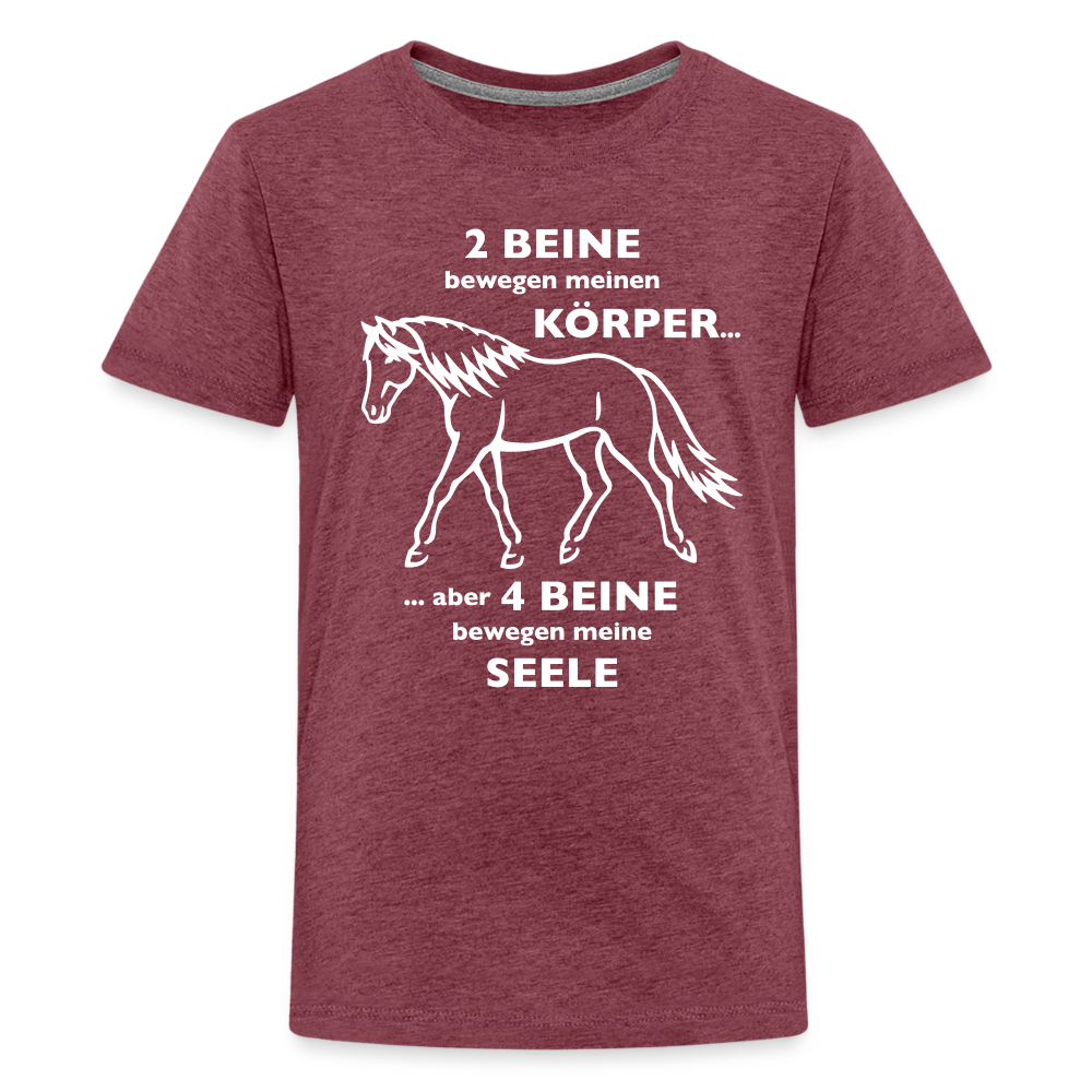 "4 Beine bewegen meine Seele" Grafik-Stil - Teenager T-Shirt - Bordeauxrot meliert