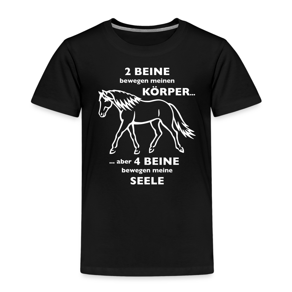 "4 Beine bewegen meine Seele" Grafik-Stil - Kinder T-Shirt - Schwarz