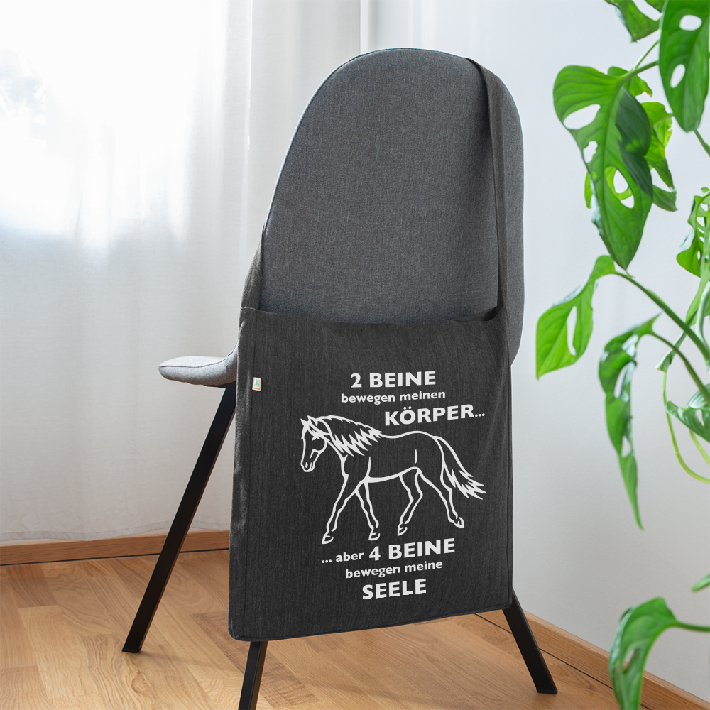 "4 Beine bewegen meine Seele" Grafik-Stil - Schultertasche - Schwarz meliert