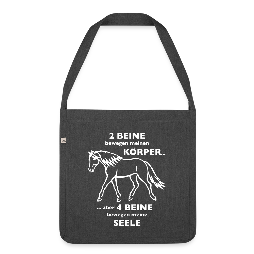 "4 Beine bewegen meine Seele" Grafik-Stil - Schultertasche - Schwarz meliert