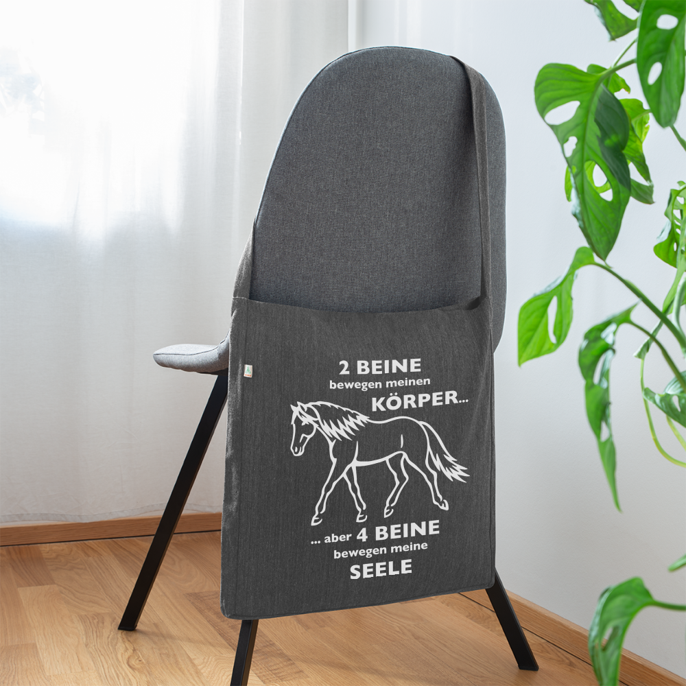 "4 Beine bewegen meine Seele" Grafik-Stil - Schultertasche - Dunkelgrau meliert