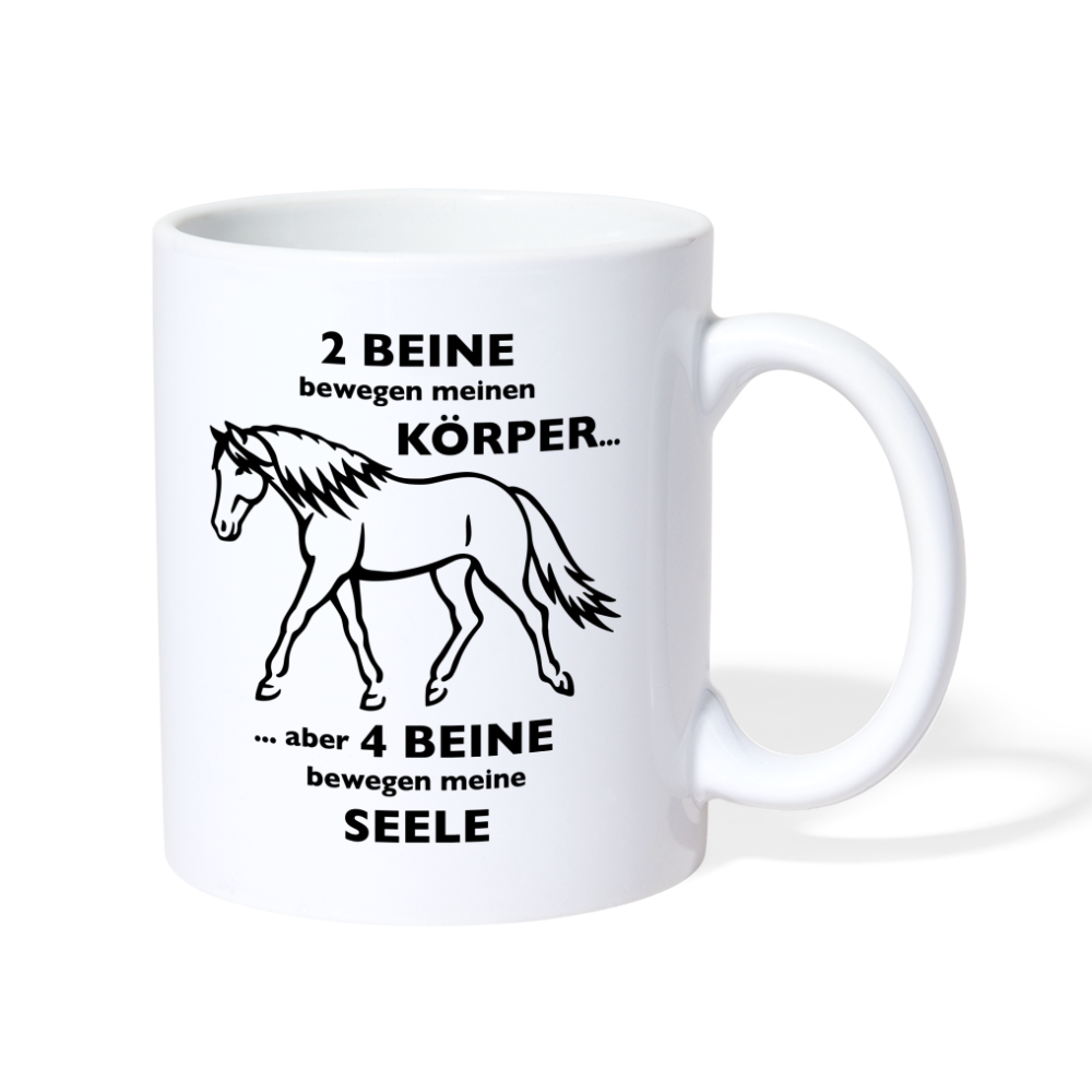 "4 Beine bewegen meine Seele" Grafik-Stil - Tasse weiß - weiß