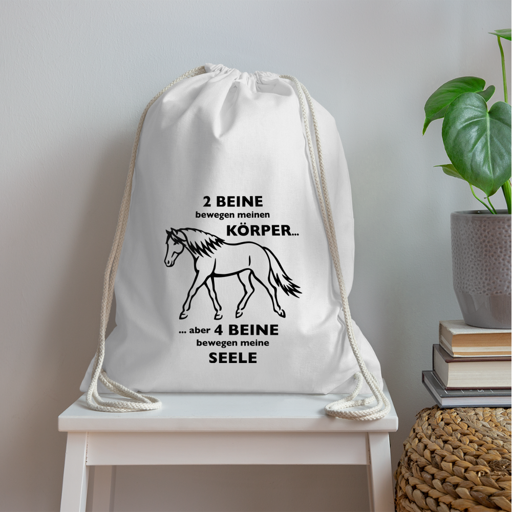 "4 Beine bewegen meine Seele" Grafik-Stil - Stallbeutel - weiß