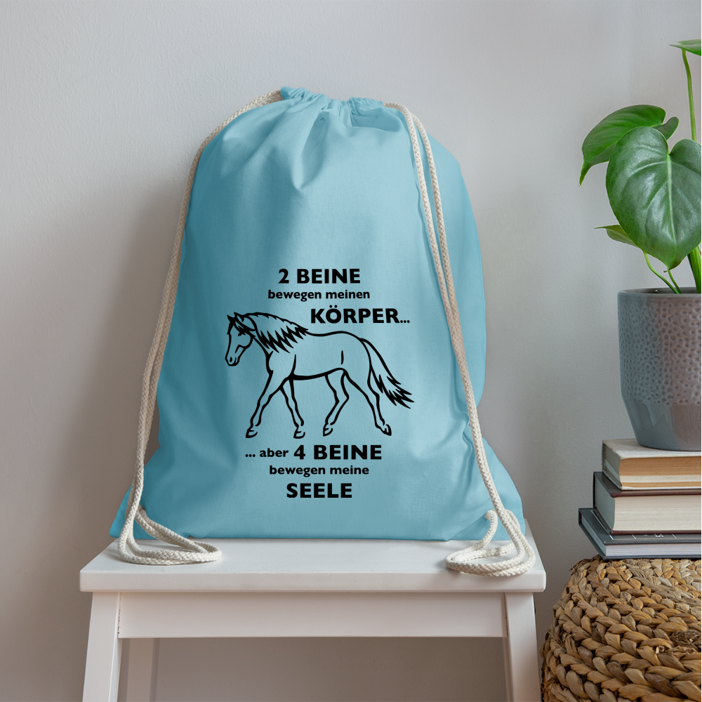 "4 Beine bewegen meine Seele" Grafik-Stil - Stallbeutel - Aqua