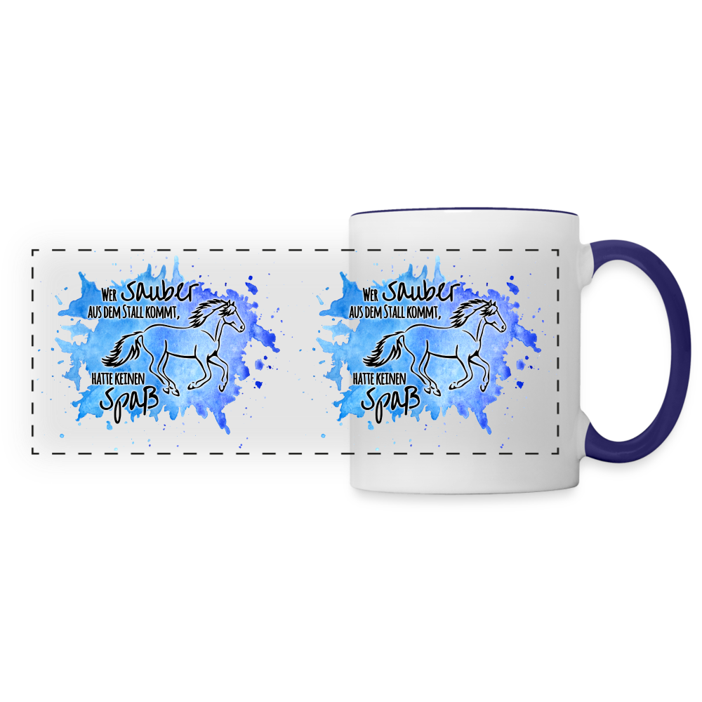 "Dreckspatz" Aquarell-Stil - Tasse doppelt bedruckt - Weiß/Kobaltblau