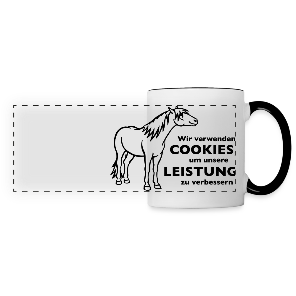 "Cookieverwendung" Grafik-Stil - Tasse zweifarbig - Weiß/Schwarz