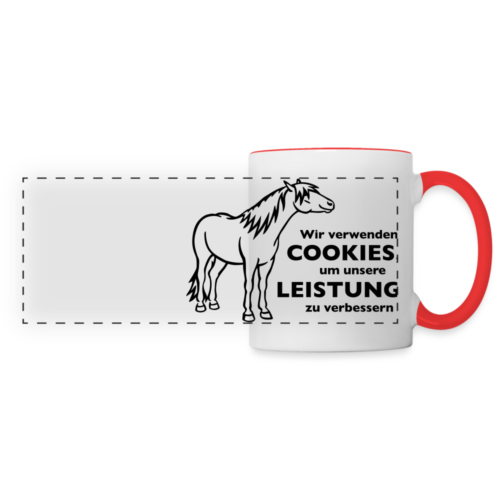 "Cookieverwendung" Grafik-Stil - Tasse zweifarbig - Weiß/Rot
