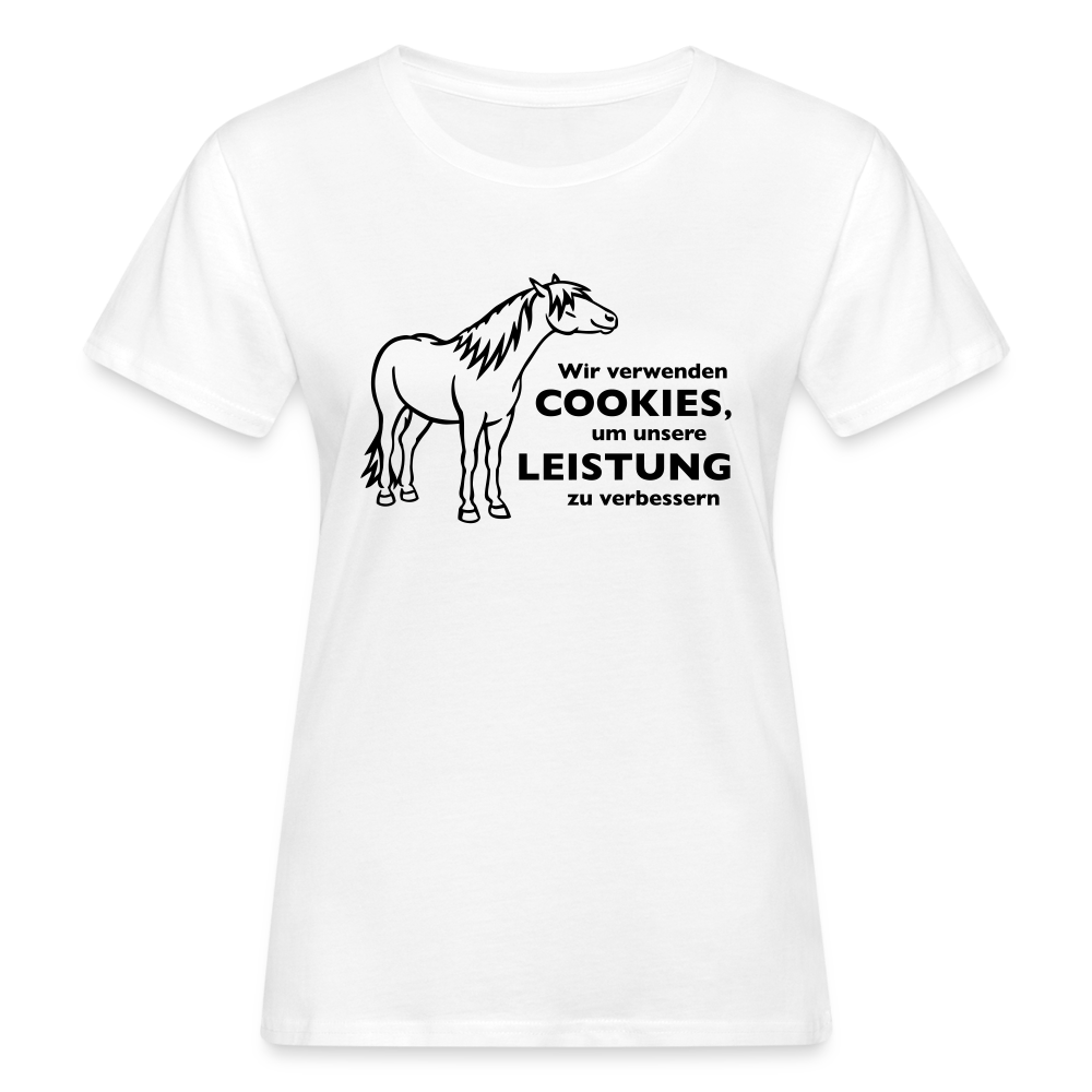 "Cookieverwendung" Grafik-Stil - Frauen Bio-T-Shirt hell - weiß