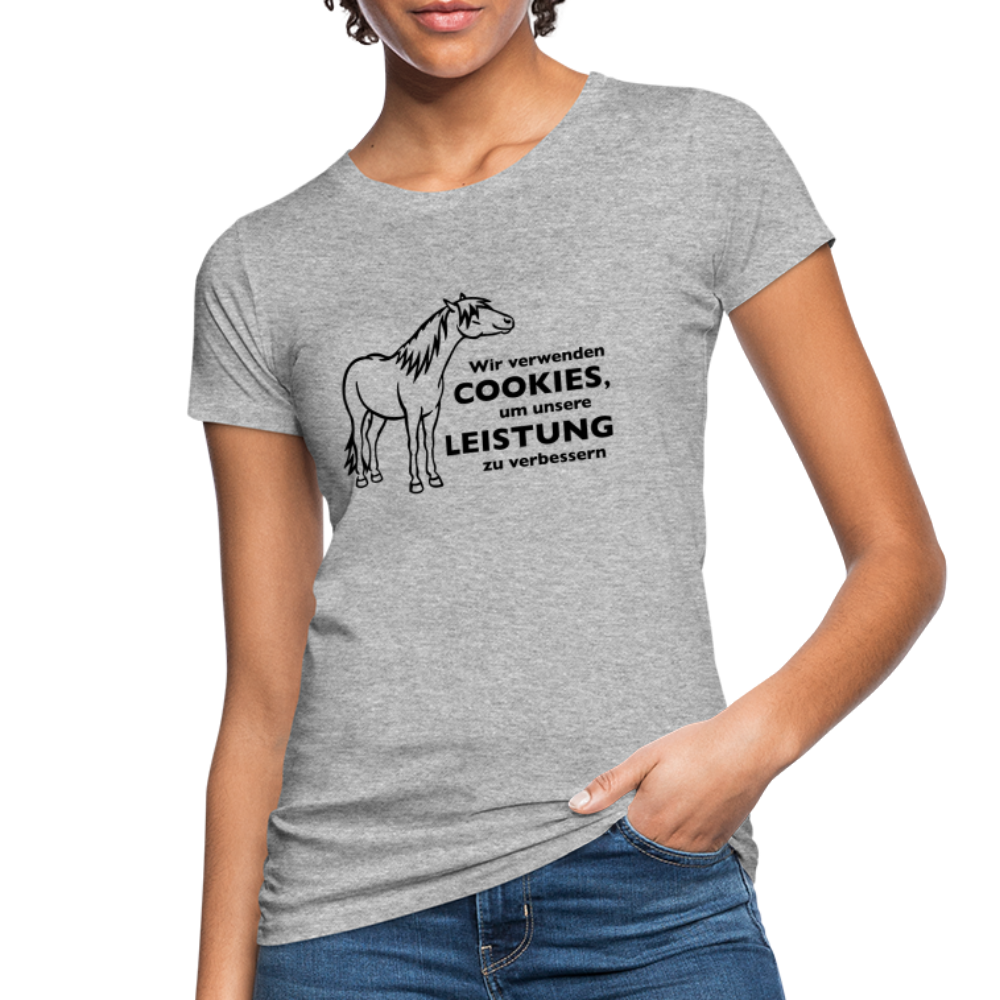"Cookieverwendung" Grafik-Stil - Frauen Bio-T-Shirt hell - Grau meliert