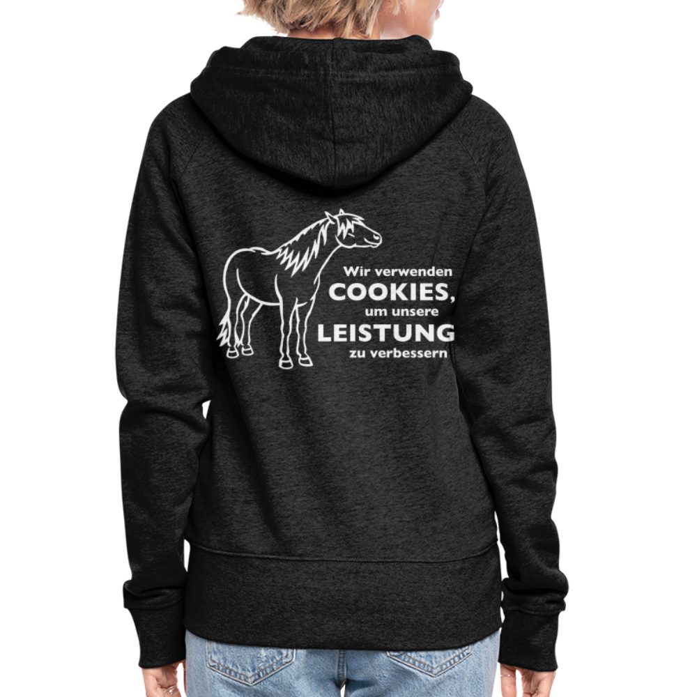"Cookieverwendung" Grafik-Stil - Frauen Kapuzenjacke - Anthrazit