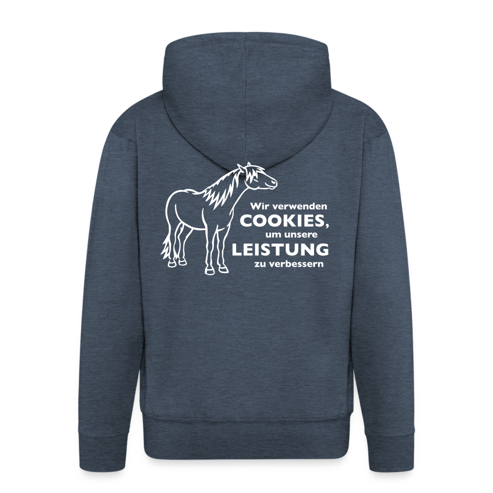 "Cookieverwendung" Grafik-Stil - Männer/Unisex Kapuzenjacke - Jeansblau