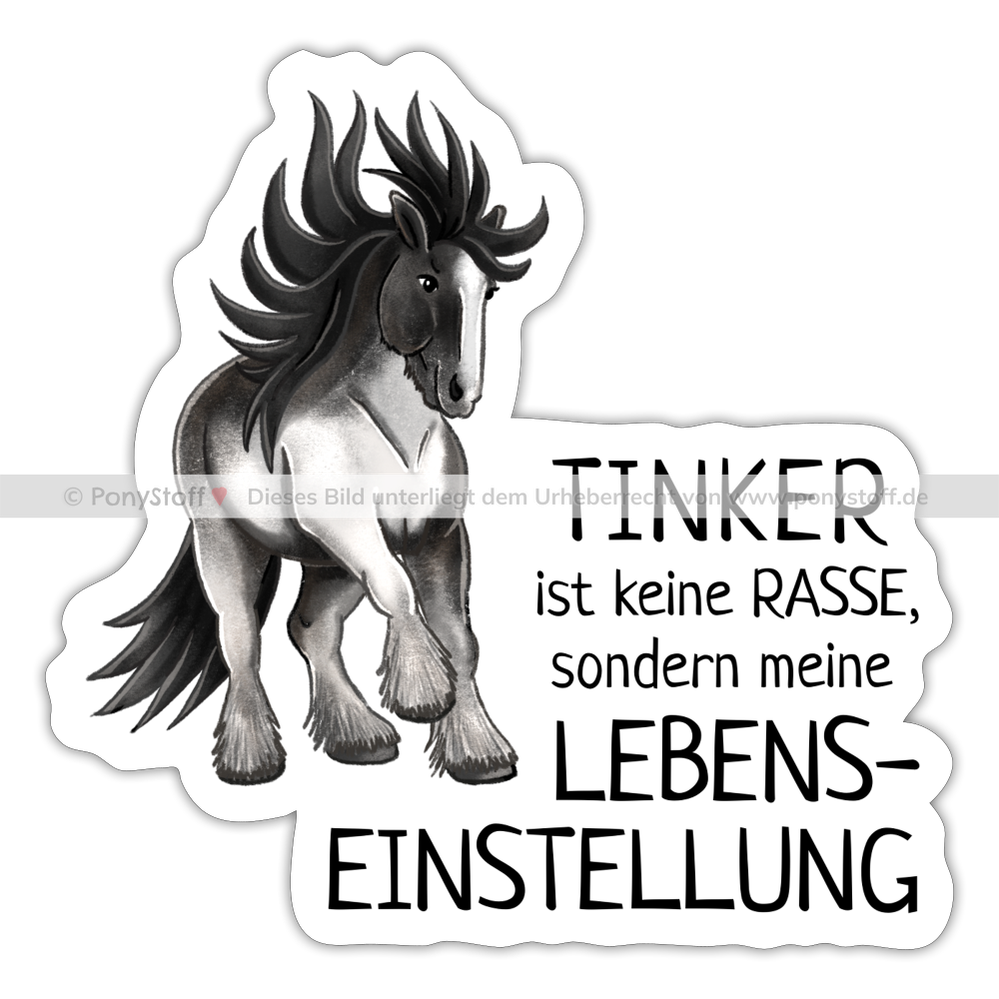"Lebenseinstellung Tinker" Illustrations-Stil - Sticker - Mattweiß