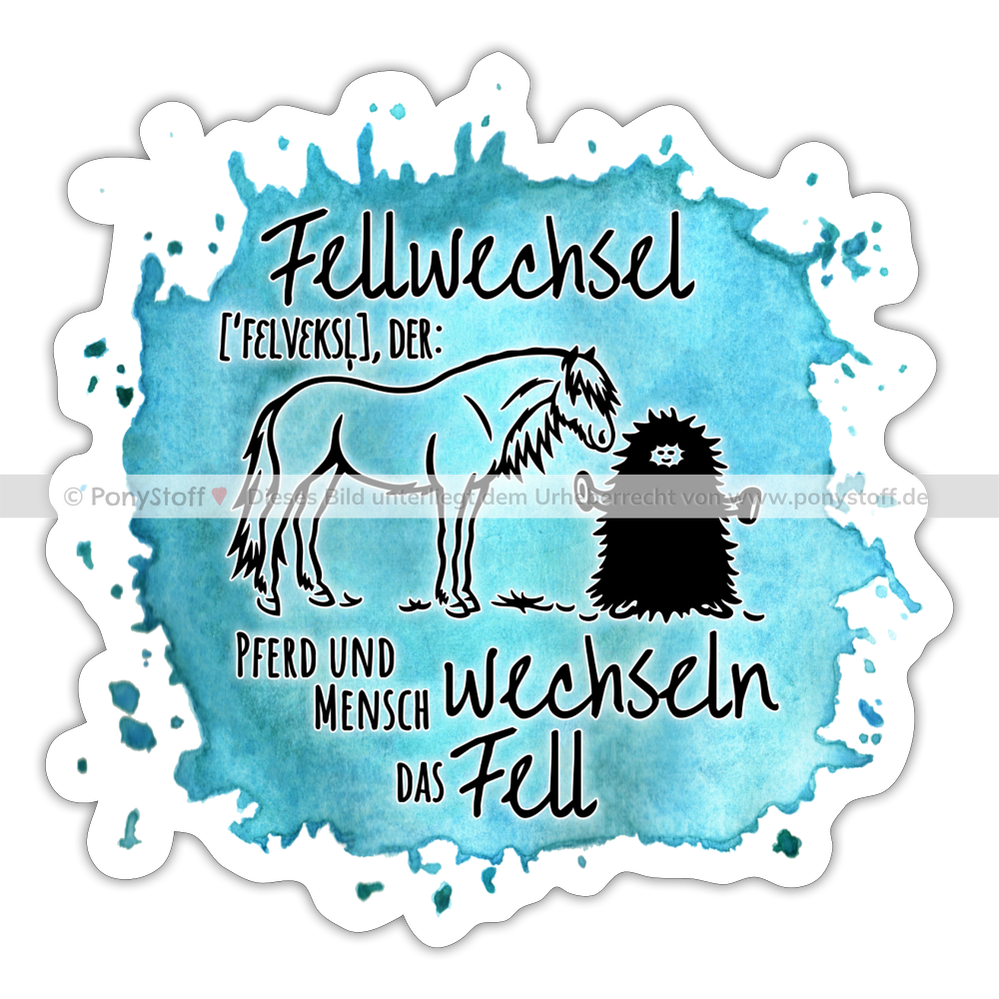 Definition „Fellwechsel" Aquarell-Stil - Sticker - Mattweiß
