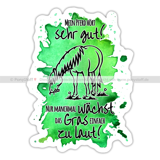 "Lautes Gras" Aquarell-Stil - Sticker - Mattweiß