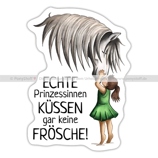 Prinzessinnen-Kuss Illustrations-Stil - Sticker - Mattweiß