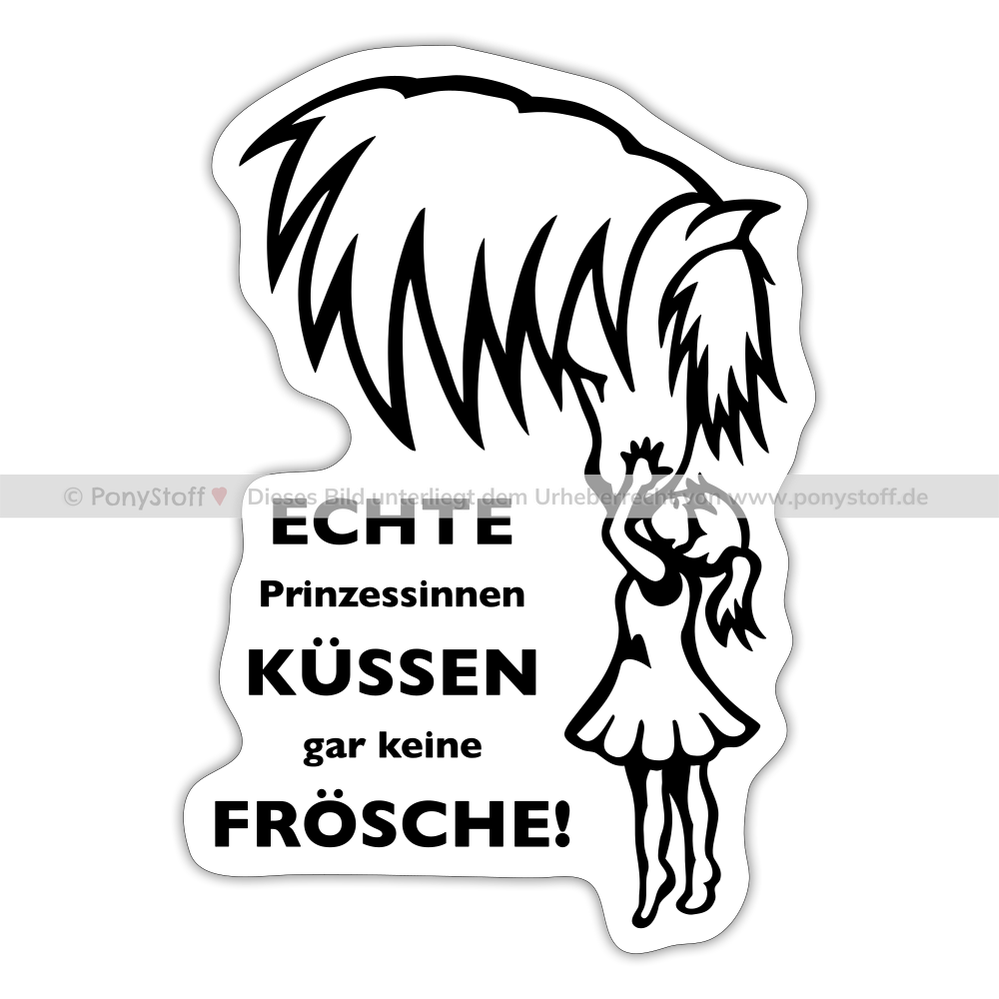 "Prinzessinnen-Kuss" Grafik-Stil - Sticker - Mattweiß