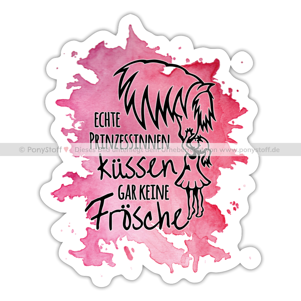 "Prinzessinnen-Kuss" Aquarell-Stil - Sticker - Mattweiß