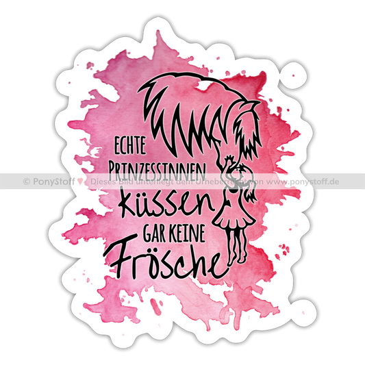 "Prinzessinnen-Kuss" Aquarell-Stil - Sticker - Mattweiß