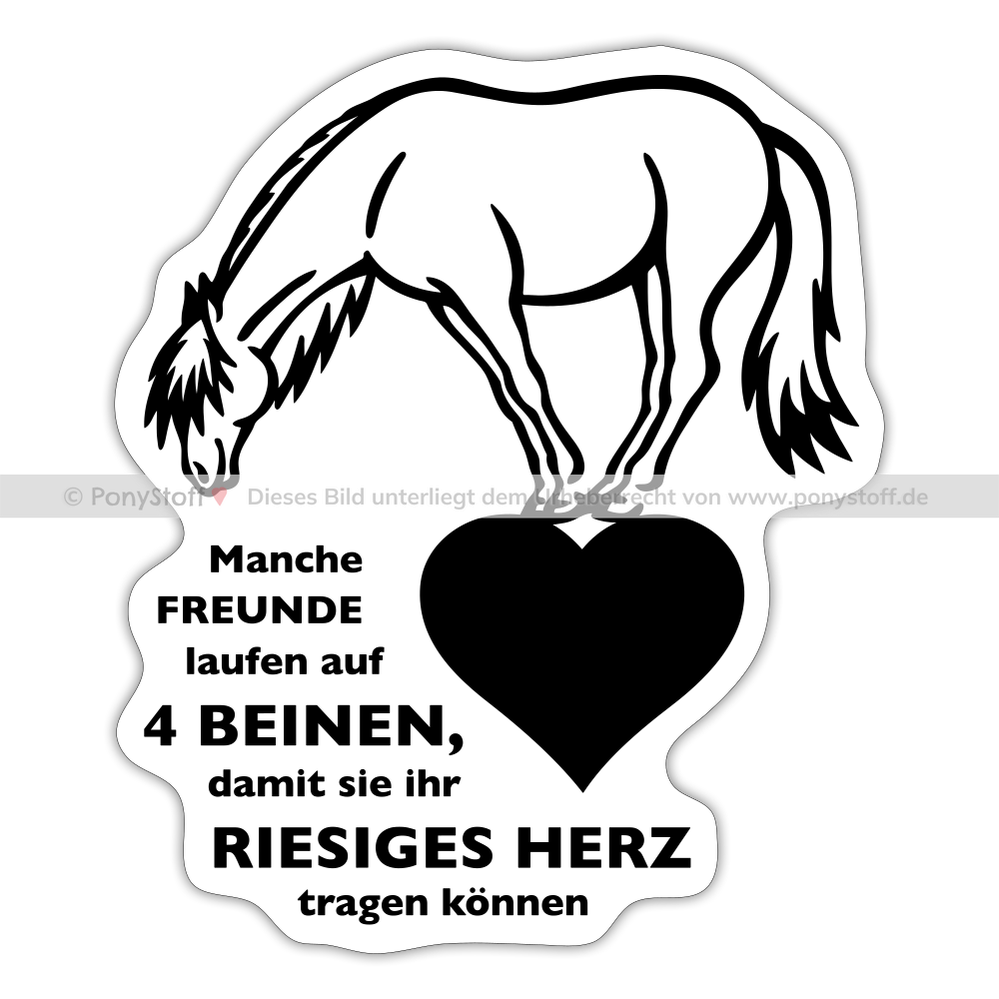 "Freund mit riesigem Herz" Grafik-Stil - Sticker - Mattweiß