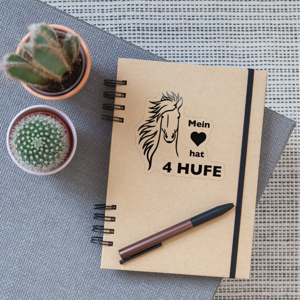"Mein Herz hat 4 Hufe" Grafik-Stil - Sticker - Transparent glänzend