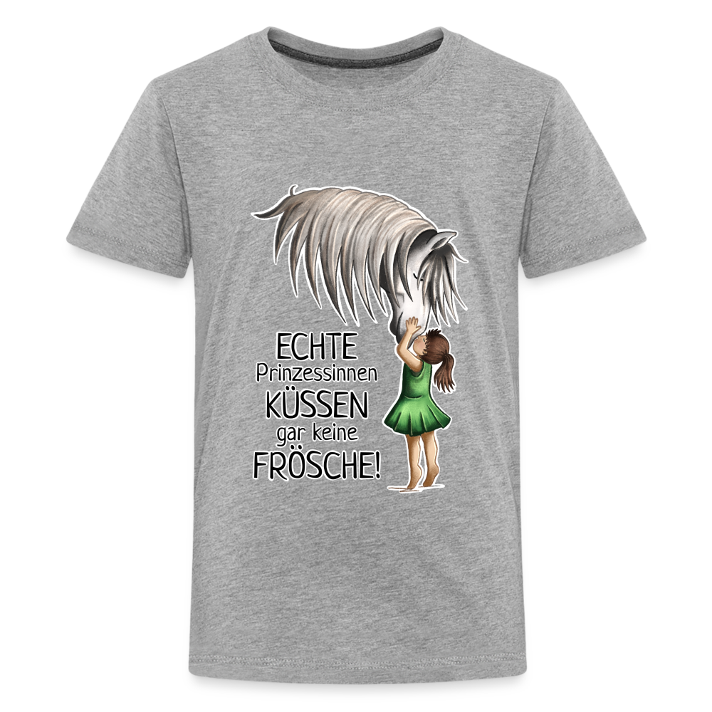 "Prinzessinnen-Kuss" Illustrations-Stil - Teenager T-Shirt - Grau meliert