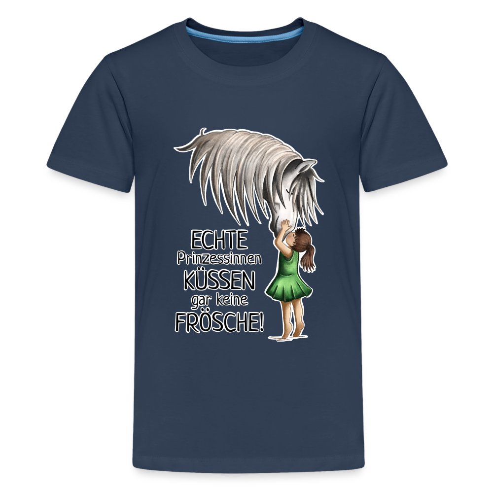 "Prinzessinnen-Kuss" Illustrations-Stil - Teenager T-Shirt - Navy