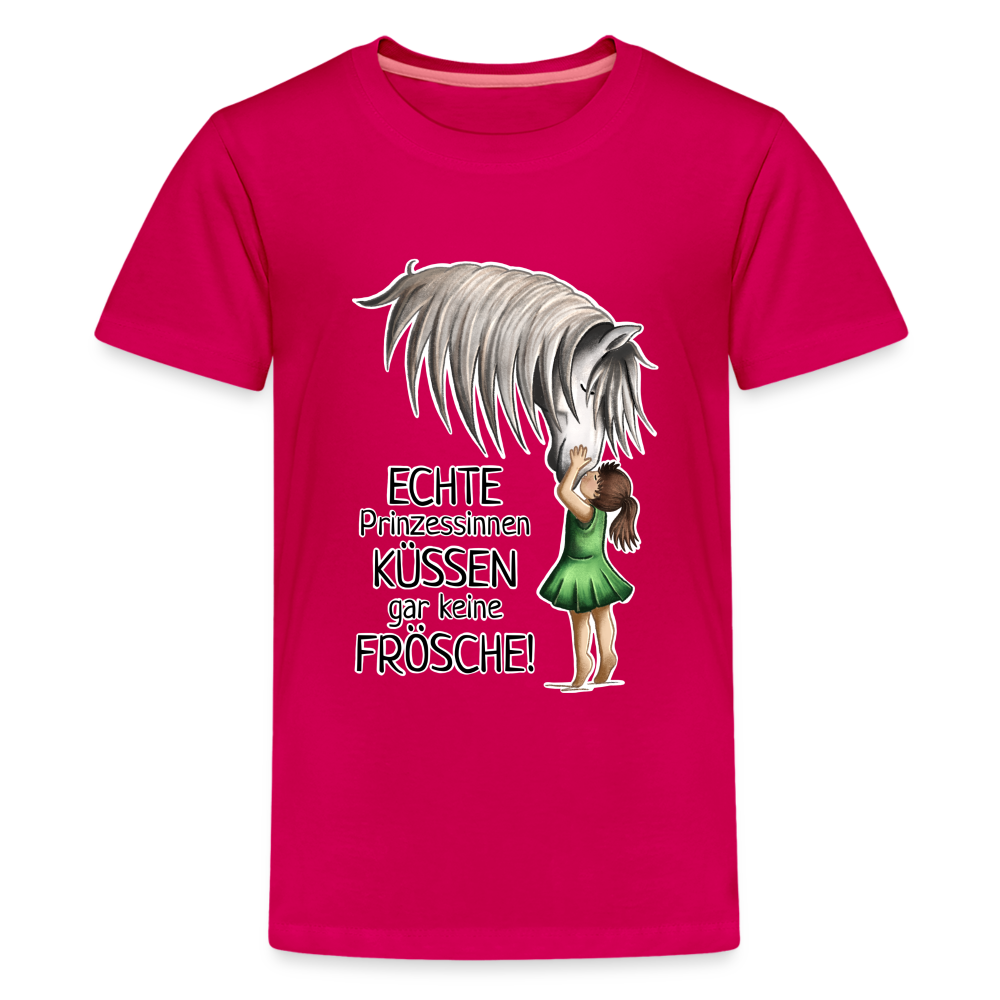 "Prinzessinnen-Kuss" Illustrations-Stil - Teenager T-Shirt - dunkles Pink