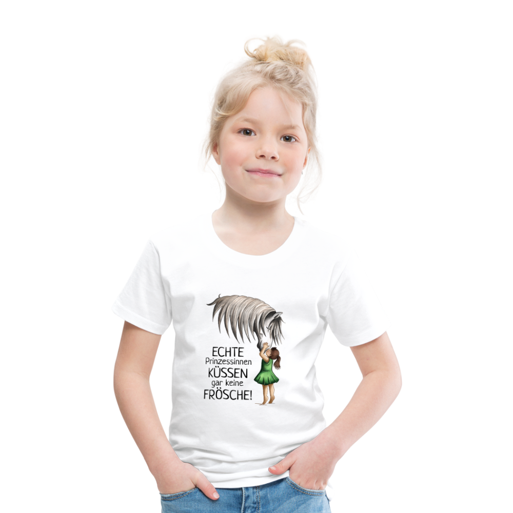 "Prinzessinnen-Kuss" Illustrations-Stil - Kinder T-Shirt - weiß