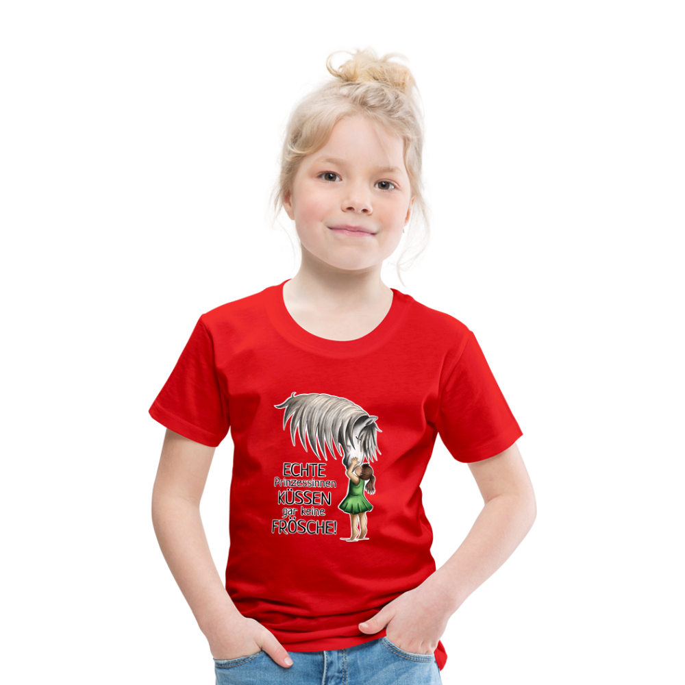 "Prinzessinnen-Kuss" Illustrations-Stil - Kinder T-Shirt - Rot
