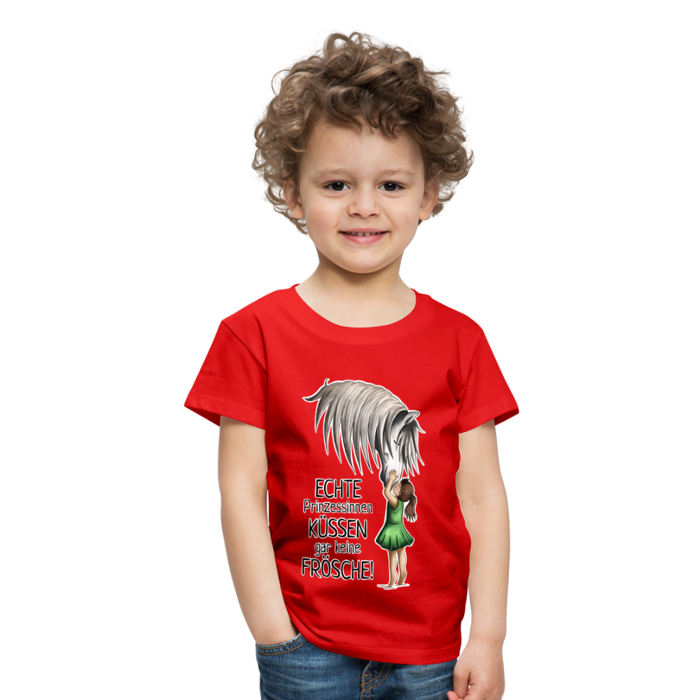 "Prinzessinnen-Kuss" Illustrations-Stil - Kinder T-Shirt - Rot