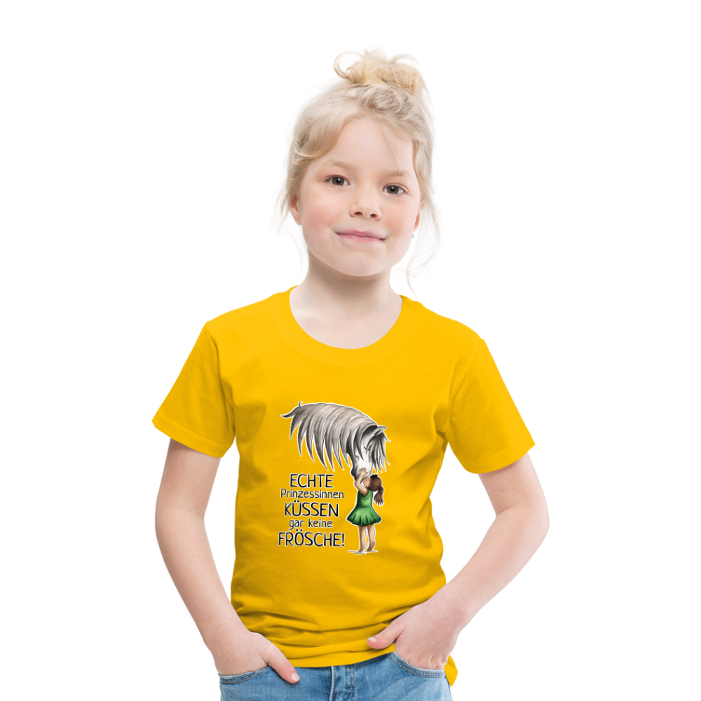 "Prinzessinnen-Kuss" Illustrations-Stil - Kinder T-Shirt - Sonnengelb