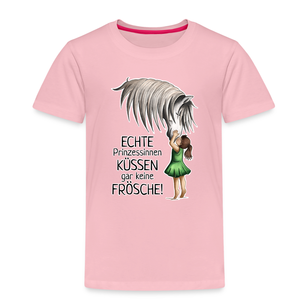 "Prinzessinnen-Kuss" Illustrations-Stil - Kinder T-Shirt - Hellrosa
