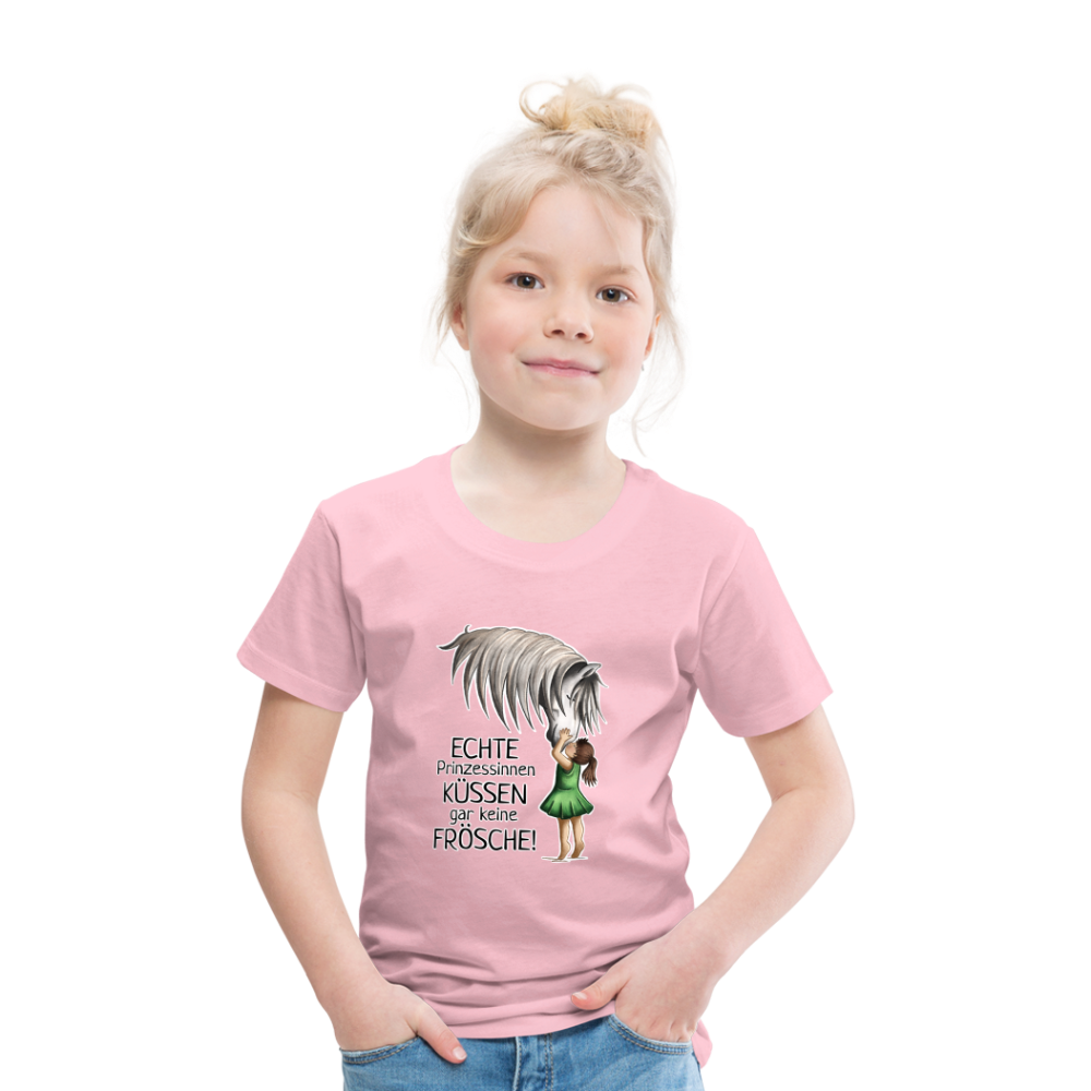 "Prinzessinnen-Kuss" Illustrations-Stil - Kinder T-Shirt - Hellrosa