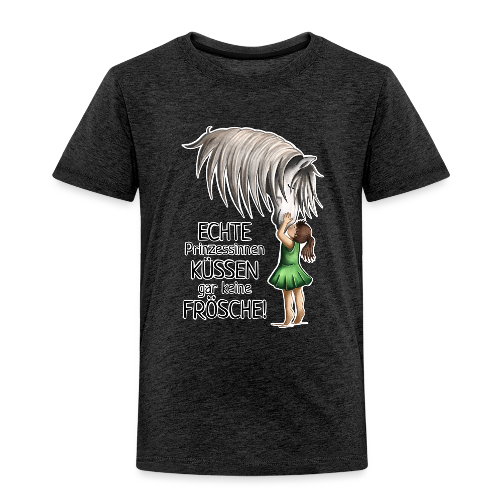 "Prinzessinnen-Kuss" Illustrations-Stil - Kinder T-Shirt - Anthrazit