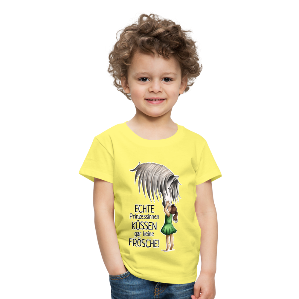 "Prinzessinnen-Kuss" Illustrations-Stil - Kinder T-Shirt - Gelb