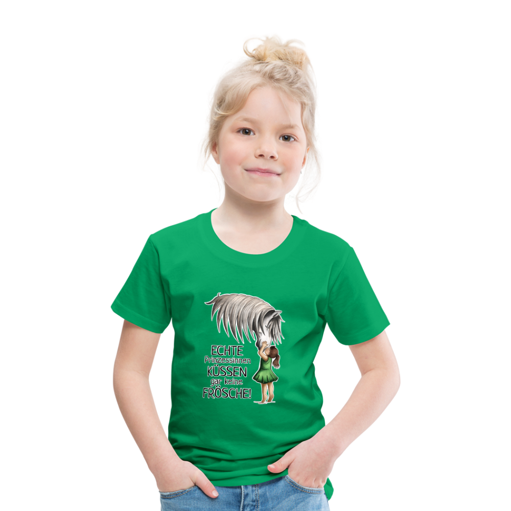 "Prinzessinnen-Kuss" Illustrations-Stil - Kinder T-Shirt - Kelly Green