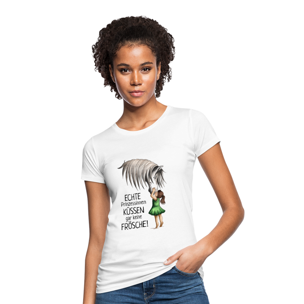 "Prinzessinnen-Kuss" Illustrations-Stil - Frauen Bio-T-Shirt - weiß
