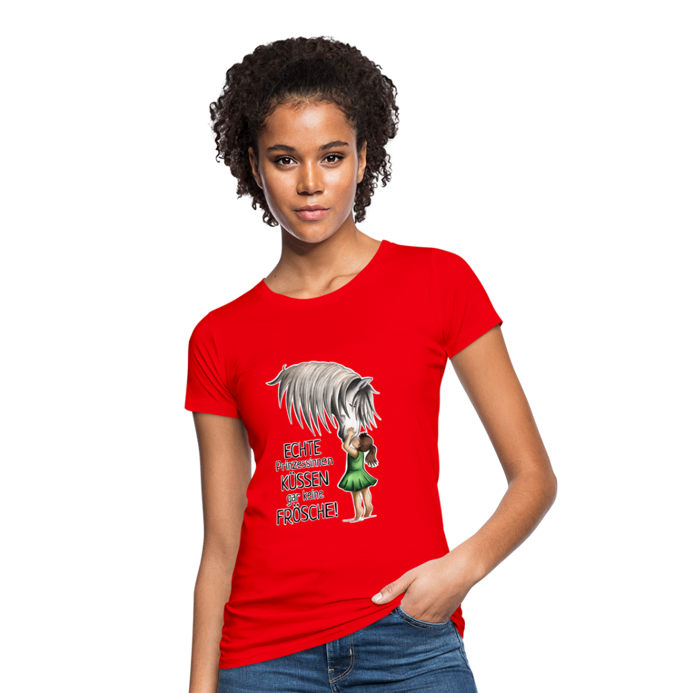 "Prinzessinnen-Kuss" Illustrations-Stil - Frauen Bio-T-Shirt - Rot